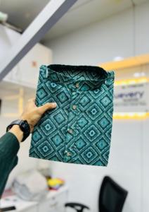 Pijama de Kurta tradicional y pesado para hombre, ropa informal de fiesta de boda, diseño impreso de algodón, mejor calidad, precio bajo, proveedor indio - Product Image 2