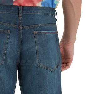 Jean en velours côtelé décontracté pour adulte, coupe droite, taille mi-haute, délavage moyen, respirant, 100 % coton de haute qualité - Product Image 5