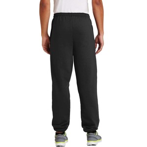 Double Dry Eco Youth & Adult Pantalones de chándal de fondo abierto con bolsillos Algodón Niñas Gris Pantalón liso - Product Image 2