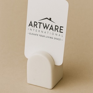 Cube marbre porte-carte pierre naturelle nom de bureau bloc d'affichage minimaliste entreprise organisateur bureau Table support événement expositions - Product Image 4