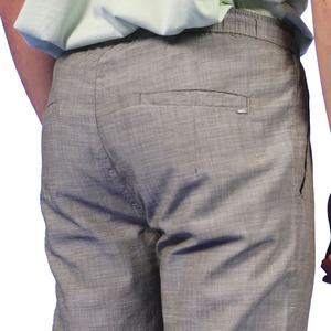 Most Fashionable Men's Grey Casual <b>Trousers</b> Wholesale Straight Fit Lightweight Cotton Polyester Mix <b>Drawstring</b> Waist Pockets - Product Image 5