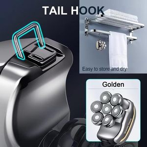 Kit de Afeitado Eléctrico Recargable Inalámbrico 5 en 1 para Hombre, Recortador de Barba y Nariz Resistente al Agua con Clasificación IPX7 - Product Image 6