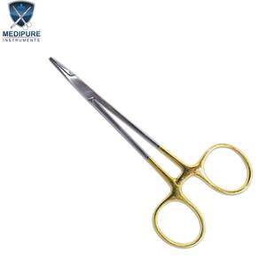 Portaagujas de Oro Más Vendido, 4.5 Pulgadas, Mordazas de Carburo de Tungsteno, Acero Inoxidable, Instrumento Quirúrgico Dental, Agarre Preciso y Duradero - Product Image 1