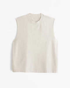 Camiseta sin Mangas Corta y Cuadrada para Hombre, Cuello Acanalado, 100% Algodón, Camiseta de Verano sin Mangas para Gimnasio - Product Image 6