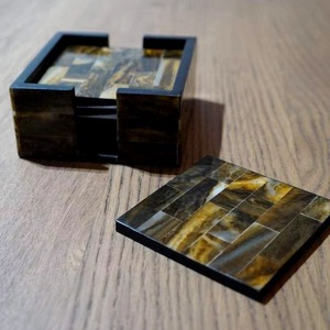 Natural Buffalo Horn <b>Table</b> <b>Coasters</b> Handmade Rustic Drink Accessories High Quality - Product Image 6