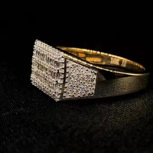 VVS Moissanite แหวนฮิปฮอปชุบทอง/เหลืองลายดาวเครื่องประดับงานแต่งงานสำหรับผู้ชายและผู้หญิง - Product Image 4