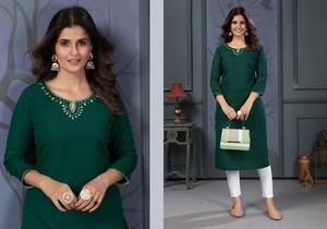 Nouveau 2024 dernière tenue de créateur à la mode vêtements attrayants Maaza coton Kurti pantalon avec travail à la main femme mode exportateur - Product Image 2