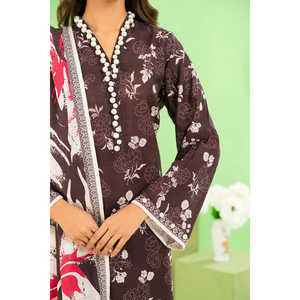 Conjunto de 3 Piezas WNS-52038, Salwar Kameez de Algodón Khaddar Estampado, Vestido Pakistaní para Festivales con Dupatta, Ropa Festiva India - Product Image 4