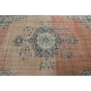 Alfombra de 5,5x8,5 pies, Alfombra Turca Vintage Grande, Alfombra de Lana Naranja - Product Image 5