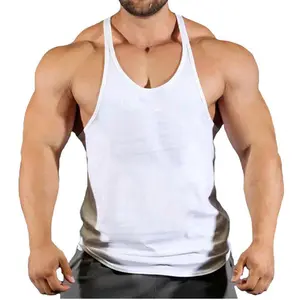 健身房背心夏季无袖肌肉衬衫100% 涤纶快干单线男士排汗运动单线制服瑜伽