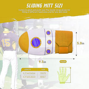 ถุงมือเบสบอลป้องกันมือซ้ายระบายอากาศได้ดีตัวป้องกันแบบเลื่อนได้มือขวาผลิตจากปากีสถาน - Product Image 2