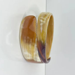 Luxury Premium Bridal Jewelry Wholesale Bulk Blue Black Ox Horn Bangles Set Polished Buffalo Horn Bangle Cuff for Women By FWE - Product Image 1