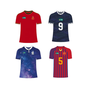Maillots de football rétro classiques pour hommes, 100% polyester, manches courtes, grandes tailles, logo personnalisé, vente en gros - Product Image 2