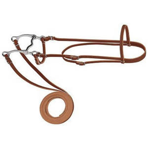 Arnés Cuero Po NY Brow Band Brida Hebilla de una sola mejilla Calzones Ajustable Western Headstall en Sunset Finish Training - Product Image 2