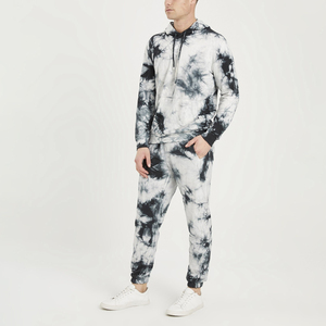 Logo personnalisé logo personnalisé survêtement hommes haute qualité Tie-Dye survêtements tenues d'hiver 2 deux pièces ensemble hommes - Product Image 1