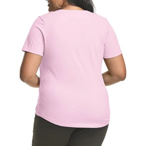 Camiseta de talla grande personalizada para mujer de talla grande de EE. UU., 4XL, 5XL, 6XL, camiseta de manga corta con cuello en V de talla grande para mujer, logotipo de diseño personalizado - Product Image 5