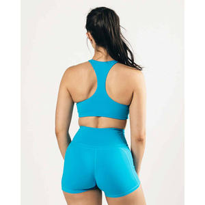 Respirant 78% Nylon 22% Elastase Col Haut Style Fit Racer Retour Ourlet Moyen-Soutien Une Pièce Matcher Femmes Sport Soutien-Gorge - Product Image 3