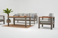 Ensemble de mobilier d'extérieur Palermo démontable, moderne, durable, de haute qualité, 3+1+1, structure en aluminium, résistant à l'eau et aux intempéries