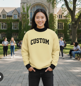 OEM tùy chỉnh của phụ nữ Polyester/Bông quá khổ Heavyweight mùa đông in áo thun Mock cổ sorority Alpha epsilon Pi phi Sigma - Product Image 2
