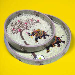 ถาดเสิร์ฟสำหรับตกแต่งโต๊ะกาแฟแบบอเนกประสงค์ถาดสำหรับเสิร์ฟอาหารและโฮสต์สำหรับแขกพร้อมขายจากอินเดีย - Product Image 4