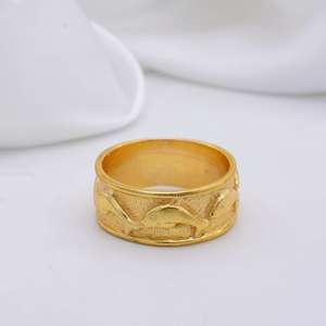 Handmade Gold-Plated Brass Jewelry <b>Ring</b> with Pink Gemstone Fish & <b>Open</b> Design Waterproof Cutey Engagement <b>Ring</b> Birthday Gifts - Product Image 5