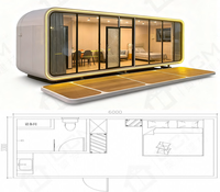 Model mewah yang dapat dilepas 40ft 20ft 2 Story Pod rumah Prefab C1 kombinasi 3 kamar tidur 2 kabin Apel mandi dengan dapur
