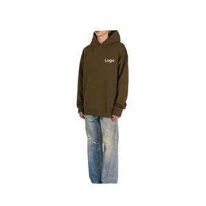 Top New <b>Trendy</b> Men's Custom Own Your Logo Design Single Solid Color 100% Cotton Fleece Drop Shoulder Men <b>hoodies</b> And Sweatshirts - Product Image 6