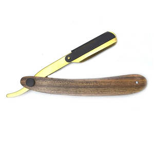Maquinilla de afeitar profesional de una sola hoja con diseño dorado para hombres, mango de madera natural desechable para un afeitado perfecto y afeitado de Bikini - Product Image 4