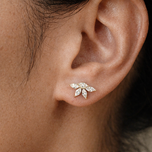 Boucles d'oreilles clous en cristal Flora Marquise - Product Image 2