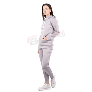 Survêtement pull respirant pour femme vêtements d'hiver décontractés à manches longues avec col à capuche couleur unie vierge - Product Image 3