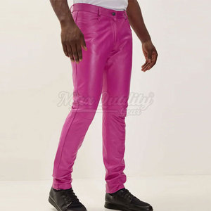 Dernier design, service OEM, pantalon décontracté en toile et cuir pour homme, confortable, respirant, imperméable, qualité supérieure, effet délavé - Product Image 2