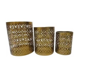 Portavelas Decorativo de Metal para Decoración Navideña, Portavelas para Velas de Té, Portavelas Redondo Dorado de Alta Calidad - Product Image 2