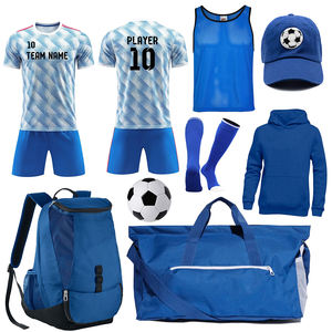 Conjunto de uniforme de fútbol Unisex personalizable de alta calidad 2025, camisetas y pantalones cortos de manga corta de poliéster/nailon transpirable para todas las estaciones - Product Image 1