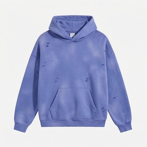 Sudadera con Capucha para Hombre, Otoño-Invierno, Nueva, Oversize, Estilo Vintage Desgastado, 100% Algodón Ecológico, Personalizable - Product Image 1