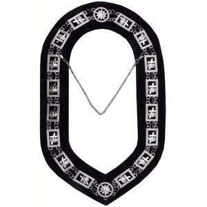 Collier de chaîne maçonnique Regalia Scottish Rite 33e degré avec collier de chaîne de la plus haute qualité en velours noir - Product Image 2