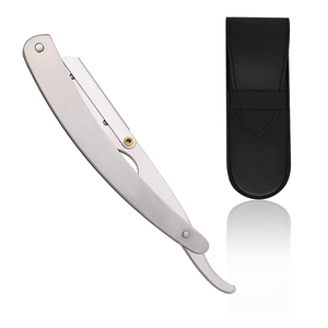 มีดโกนหนวดสำหรับร้านตัดผมด้วยมือด้ามจับกันลื่นที่โกนหนวดตรงทำจากสแตนเลส - Product Image 5