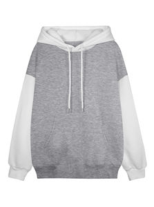 2025 personnalisé plaine sweats à capuche vierges décontracté coupe régulière Streetwear couleur bloc à manches longues 100% coton à capuche unisexe basiques à capuche - Product Image 5