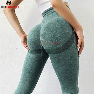 Los pantalones de Yoga sin costuras de cintura alta más vendidos para mujer, mallas transpirables para Fitness, deportes, gimnasio, mallas con logotipo, mallas de entrenamiento - Product Image 4