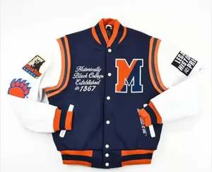 2024 venta al por mayor de calidad Premium chaqueta de bombardero de béisbol personalizado parche de cuero mangas Street Varsity chaqueta para hombres - Product Image 1