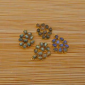 Colgante de Chispa de Medianoche de Labradorita Natural, Colgante de Piedras Preciosas Chapado en Oro Antideslustre para Fiestas de Bricolaje - Product Image 5