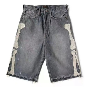 Pantalones cortos de mezclilla desgastados con parches bordados para hombre, ropa de calle de verano, tela de secado rápido, perfectos para hombres - Product Image 2