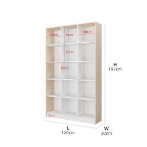 Top-grade Chất lượng gỗ sồi tự nhiên trắng kệ sách phòng khách đồ nội thất thanh lịch thư viện cuốn sách lưu trữ tủ trưng bày - Product Image 4