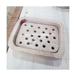Jabonera de esteatita curvada a mano total Súper elegante con pulido natural para el artículo de decoración del baño del hogar y del hotel - Product Image 5