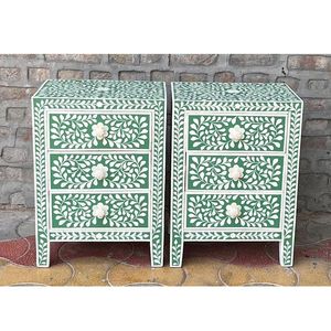 Table luxueuse en incrustation d'os, hauteur réglable, salon, ronde, incrustation d'os, qualité standard en Inde - Product Image 1