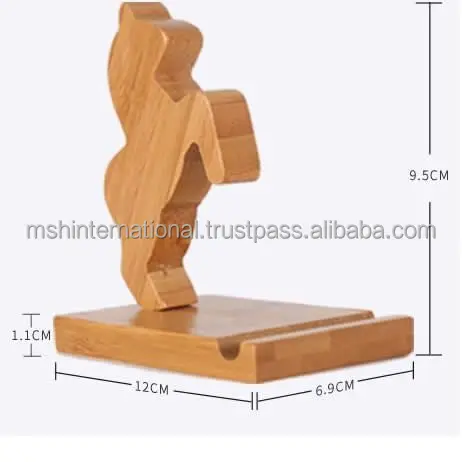 Custom Logo Cheap Handmade Wooden Smartphone Stand Cell Phone Holder