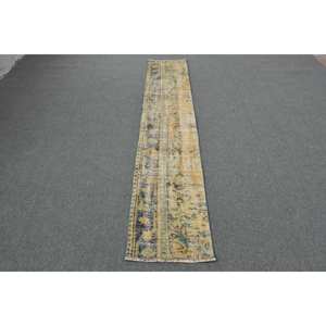 Vintage 16' X 8.3' Turkish <b>Rug</b> Classic <b>Large</b> Area Yellow <b>Blue</b> Patchwork Design Wool Latex for Teenagers Classic for Hallway Room - Product Image 1