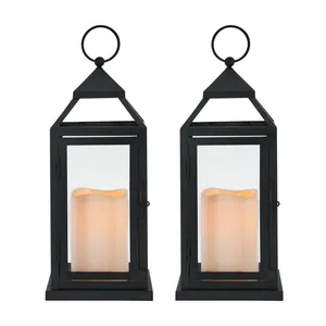 <b>Black</b> Coated Metal Floor <b>Lantern</b> Decoration Romantic Wedding Candle <b>Lantern</b> Outdoor Courtyard Metal Whiteness <b>Lantern</b> Stand - Product Image 4