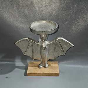 Indian Manufacturer's Halloween Decorative Aluminium Tea Light Holder with Wood Base Home Decor Other <b>Candle</b> Jars <b>Lanterns</b> - Product Image 4