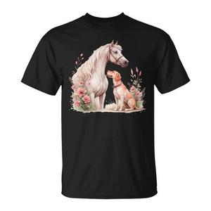 T-Shirt Promozionale con Silhouette di Cavallo e Cane 'Armonia nell'Amore' - Product Image 1