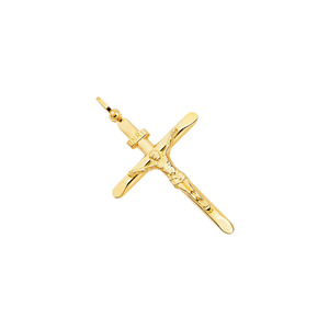 Colgante de Cruz de crucifijo Unisex chapado en oro amarillo de 14 quilates, abalorio de aleación de Metal cristiano religioso de moda con circón para niños - Product Image 3